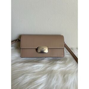 Coach Eliza Small Flap Crossbody Bag Silver/Taupe